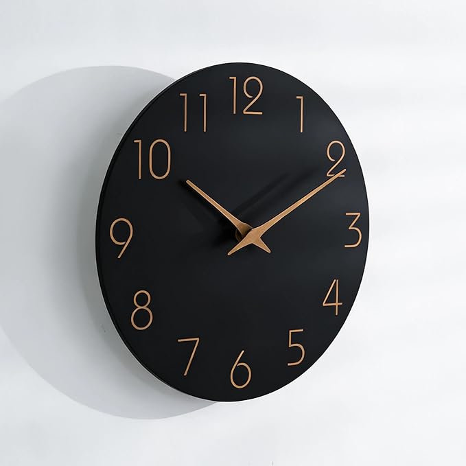 Mosewa Large Wall Clock 18 Inch Black Battery Operated Silent Non Ticking - Image 2