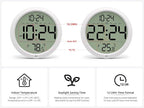 Digital Wall Clock with Date, Indoor Temperature, Battery-Operated Digital Clock - Image 4