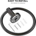 SetSail Towel Holder for Bathroom Wall Screw-in Towel Ring Stainless Steel Hand - Image 4