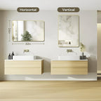 Gold Framed Bathroom Mirror, Brushed Gold Bathroom Vanity Wall Mirror, Rounded - Image 3