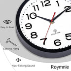 Roymnie Atomic Wall Clock 12 Inch, Modern Clock Battery Operated Classic Analog - Image 9