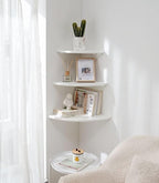 Corner Wall Shelves, Round End Wall Mount Display Shelf - Image 6
