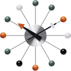 Mid Century Modern Wall Clock Decorative Multicolour Ball Silent Non Ticking by MOLEIHAO