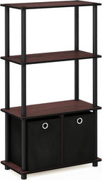Furinno NW889DC/BK Go Green 4-Tier Multipurpose Storage Rack w/Bins, Dark - Image 5