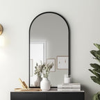 Dewfig Arched Wall Mounted Mirror, Arch Black Mirror - Image 3