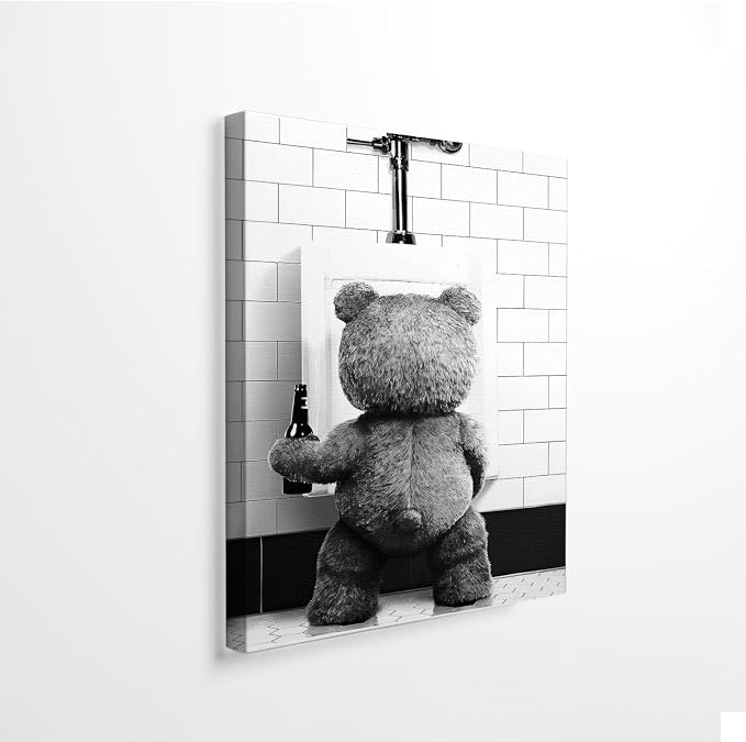 DIHSIEG Motivational Canvas Wall Art Funny Bathroom Wall Art Floral Canvas by DIHSIEG