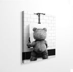 DIHSIEG Motivational Canvas Wall Art Funny Bathroom Wall Art Floral Canvas by DIHSIEG