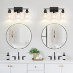 Indoi 3 Light Bathroom Light Fixtures, Matte Black Modern Vanity Lights - Image 7