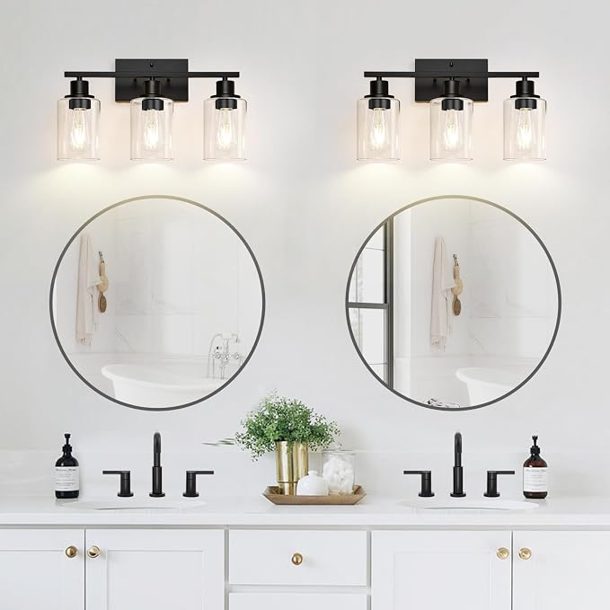 Indoi 3 Light Bathroom Light Fixtures, Matte Black Modern Vanity Lights - Image 7