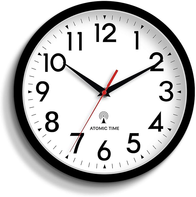 DAXSMY Atomic Wall Clock Analog 12 Inch Battery Operated Modern Decorative by DAXSMY