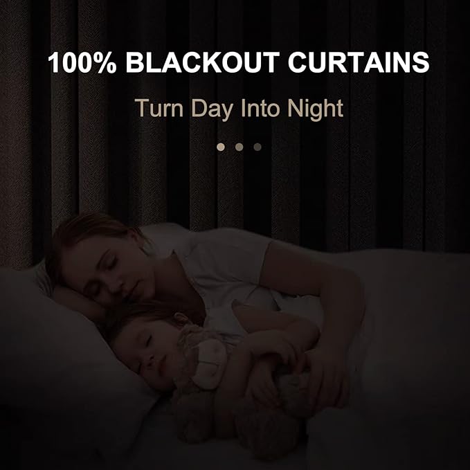 100% Blackout Shield Linen Blackout Curtains - Image 3