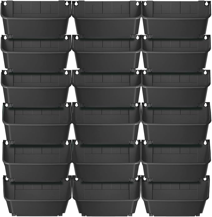 Vertical Wall Planter with 18 Pots, Hanging Garden Plant Flowerpot Holder by Eapmic