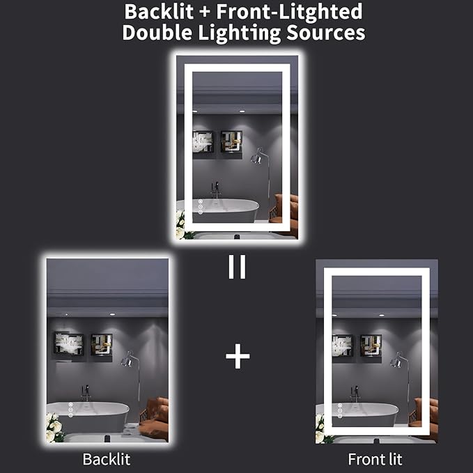 LOAAO 24"X36" LED Bathroom Mirror - Image 6