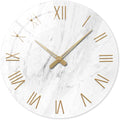 Round Marble Battery Wall Clock Modern 14 Inch White Minimalist Wall Clock by Constantplanet%E6%97%97%E8%88%B0%E5%BA%97