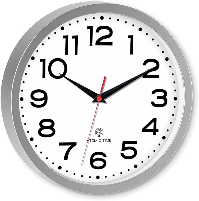 Roymnie Atomic Wall Clock 12 Inch, Modern Clock Battery Operated Classic Analog - Image 2