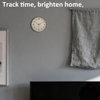 Woodgrain Wall Clock, Silent Non-Ticking Wall Clocks Battery Operated 8 Inch - Image 2