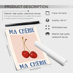 jkahh Funky Cherry Wall Art Vintage Red Blue Aesthetic Poster Trendy Ma Cherie - Image 2