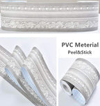 REDODECO 3D Grey Floral Pattern Molding Peel Stick Wall Border - Image 3