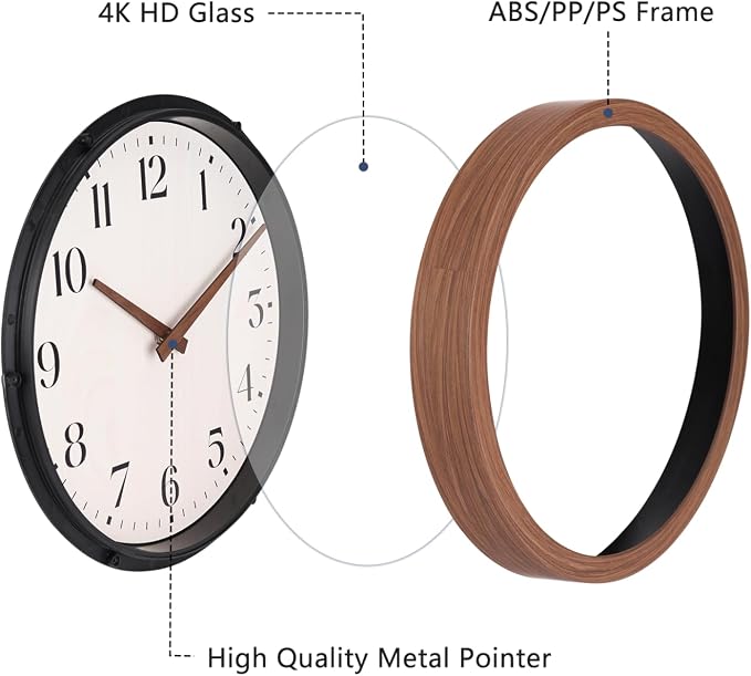 Topkey 12 Inch Silent Wall Clock - Image 4