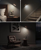 Wood LED Wall Sconce Magnetic 360°Rotate Wall Mounted Lamp Brightness - Image 4