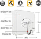 Jwxstore 12 Pack Heavy Duty Self Adhesive Hooks - 33lb Max - Image 2