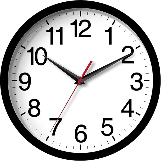 Rohioue Wall Clock Modern 8 Inch Battery Operated Silent Non Ticking Small by RohioueWallClock