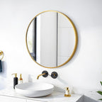 SCWF-GZ 20" Round Mirror Circle Wall Mounted Hanging or Against Wall Metal - Image 5