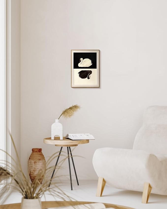 VIYYIEA Framed Wall Art for Living Room, Swan Canvas Prints, Vintage Home Decor - Image 5
