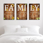 GUBIYU Farmhouse Family Wall Art Set of 3, Rustic Family Wall Decor - Image 5