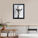 Framed Funny Bathroom Wall Art Giraffe - Image 5
