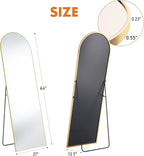 Sweetcrispy 64"x21" Arched Full Length Mirror, Leaning or Standing Full Body - Image 5