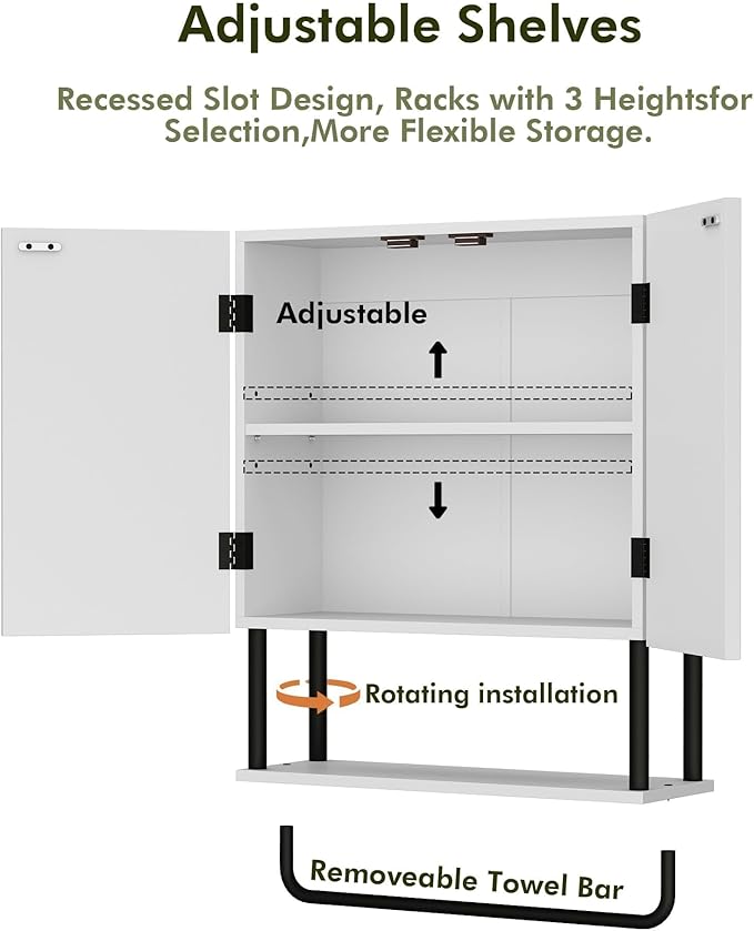 RUSTOWN Fluted Bathroom Wall Cabinet - Image 8