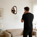 MAGFLERUM Irregular Wall Mirror, 15 * 10 inch Asymmetrical Wood Mirrors - Image 8