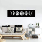 Ohhvvow Moon Phase Wall Art Painting, 47L x 11.8W Black and White Modern - Image 2
