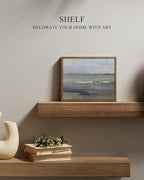 InSimSea Framed Canvas Wall Art, Vintage Coastal Landscape Painting, Rustic - Image 2