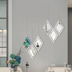 Pibeyer Silver Diamond Shaped Wall Mirror Set of 3, Decorative Crystal Crush - Image 5