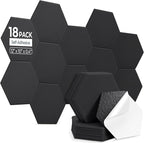 18 Pack Hexagon Acoustic Panels, Self-Adhesive Acoustic Wall Panels by AUSLET