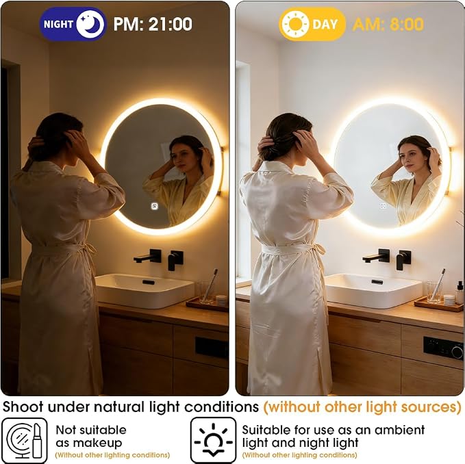 20 Inch Round LED Bathroom Mirror - Image 6
