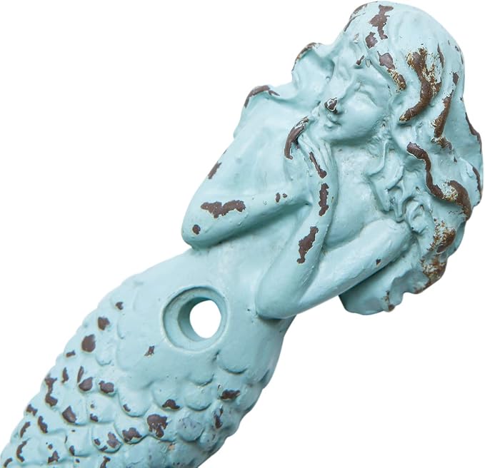 SOFFEE DESIGN 4pcs Mermaid Shape Metal Wall Coat Hooks, Beach Decoration Wall - Image 7