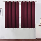 LEMOMO Blackout Curtains 66 x 54 Inch Long Burgundy Red Curtains Set of 2 by Lemomo