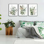 Bwodke Botanical Wall Art Plant Floral Watercolor Canvas Prints Set of 3 Framed - Image 8