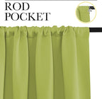 NICETOWN Fresh Green Kitchen Curtains, Short Blackout Curtains & Drapes - Image 2