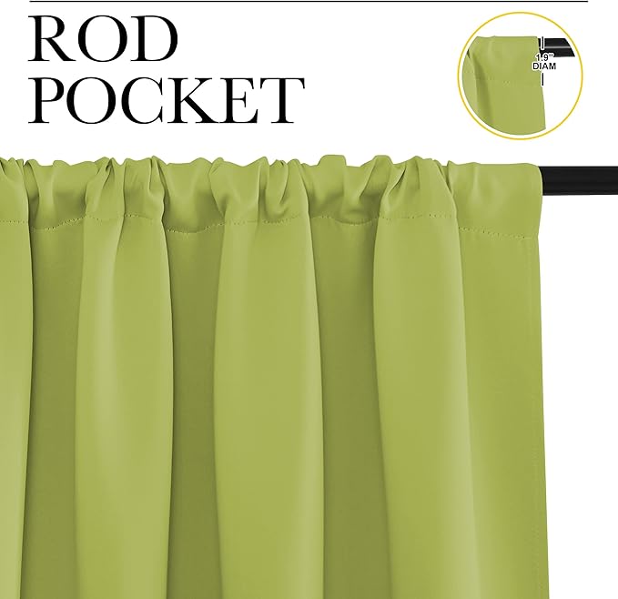 NICETOWN Living Room Curtains, Fresh Green, 1 Pair, 70 x 84-inch, Home - Image 2