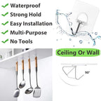 JINSHUNFA Adhesive Wall Hooks 13LB Heavy Duty No Drill Transparent Waterproof - Image 2