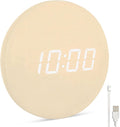 Minimalist LED Digital Wall Clock – USB Powered | Beige Lenin Style | 12/24 Hour by Leafre