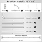 Curtain Rods 36-152 Inch, Living Room, Sliding Door - Image 7