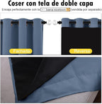 NICETOWN Stone Blue 100% Blackout Curtains 2 Panels Set Burg, Thermal Insulated - Image 5