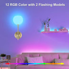 Brass Battery Operated Wall Sconces Set of 2, Rechargeable Wireless Wall Lights - Image 3