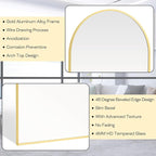 20" x 30" Gold Arched Mirror, Arch Bathroom Vanity Wall Mirror, Modern Aluminum - Image 3