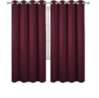 LEMOMO Blackout Curtains 66 x 72 Inch Long Burgundy Red Curtains Set of 2 - Image 2